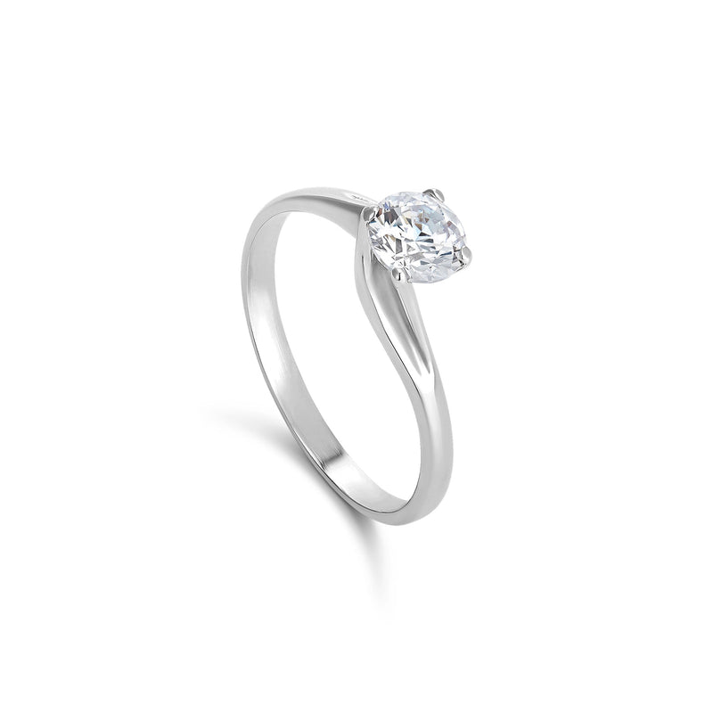 6mm Braided Solitaire Silver Ring