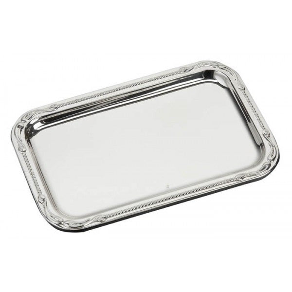 Bandeja Rectangular Perlas Plata