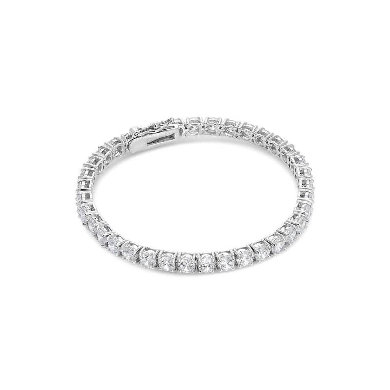 Bracelet Rivière Argent Zircone Blanc 4 mm