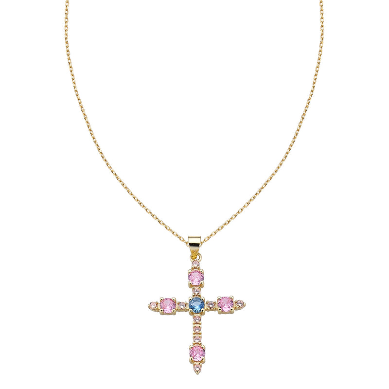 Colgante Pretty Jewels Plata 925 con Cruz Multicolor