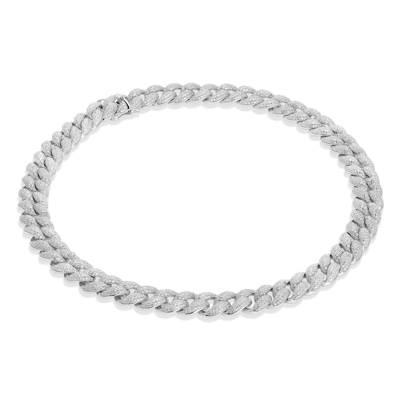 Collier chaîne en argent et pavé