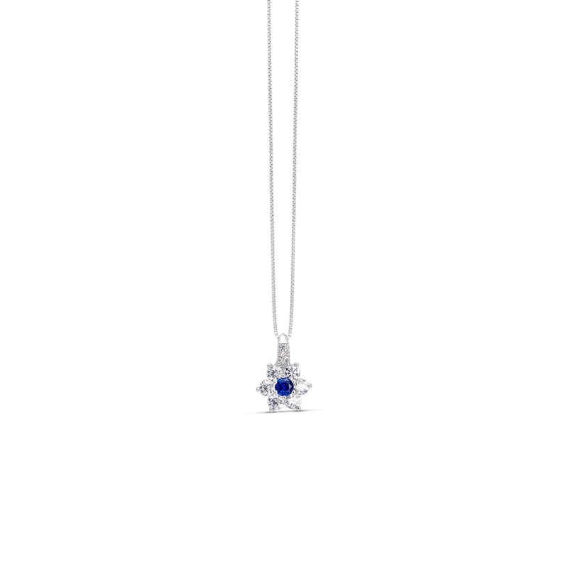 Silver and Sapphire Zirconia Pendant