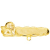 18K Yellow Gold Carved Angel Pin 28x8 mm