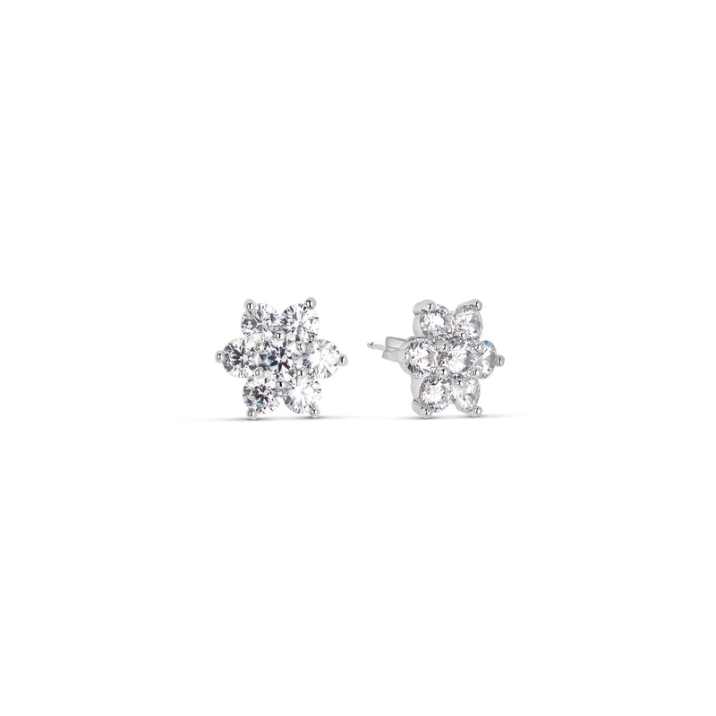 Pendientes Plata Boton Circonita Estrella Blanca