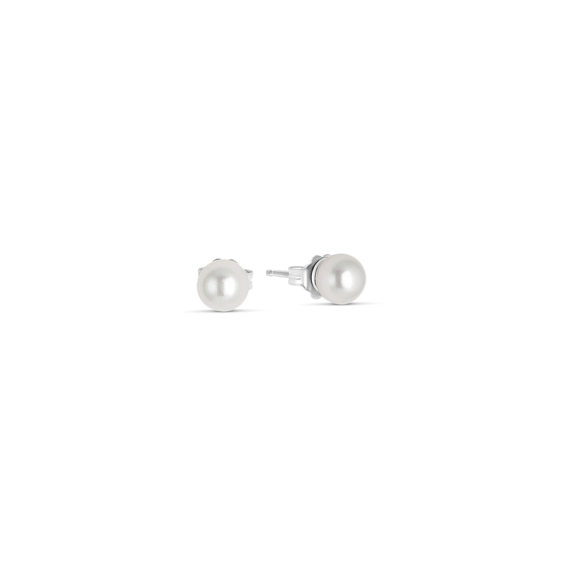 5mm Shell Pearl Earrings in Silver