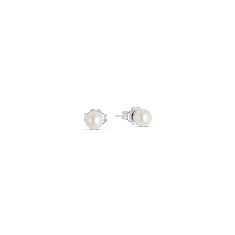 6mm Shell Pearl Earrings in Silver