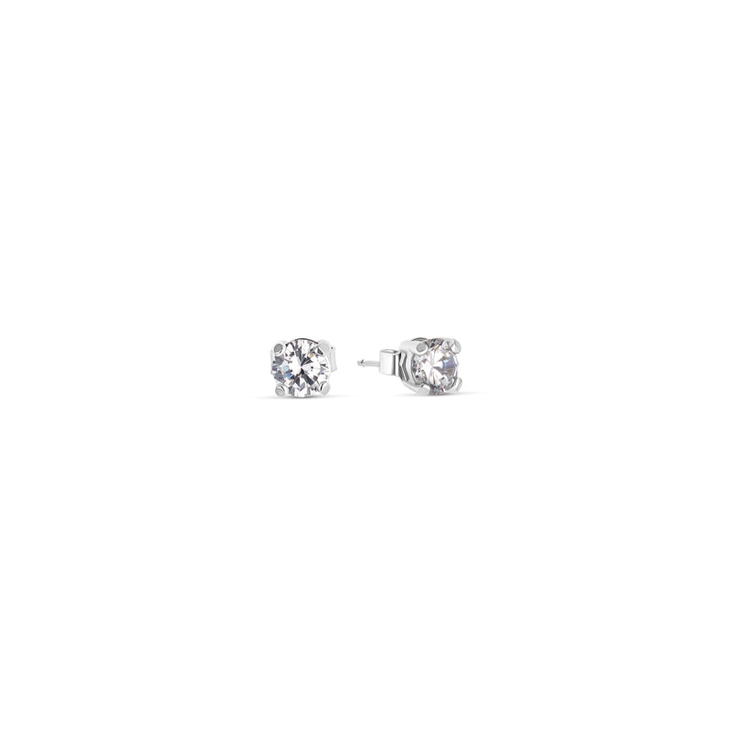 Silver Zircon Sleeper Earrings 5 ​​mm