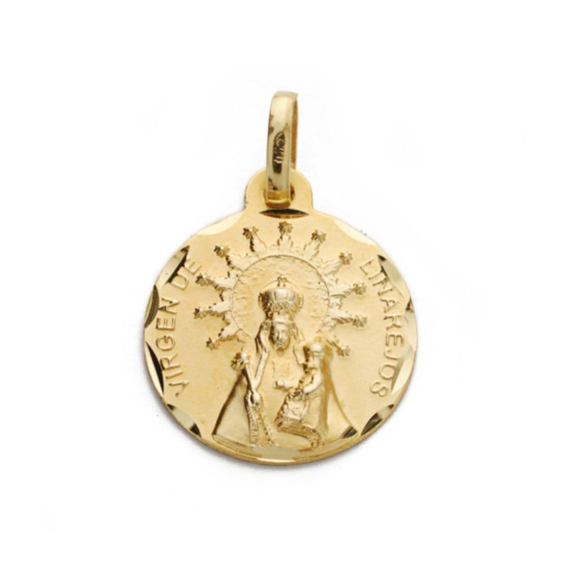 18K Medalla Virgen De Linarejos 14 mm