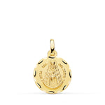 18K Carved Virgin of Rocio Medal 16 mm