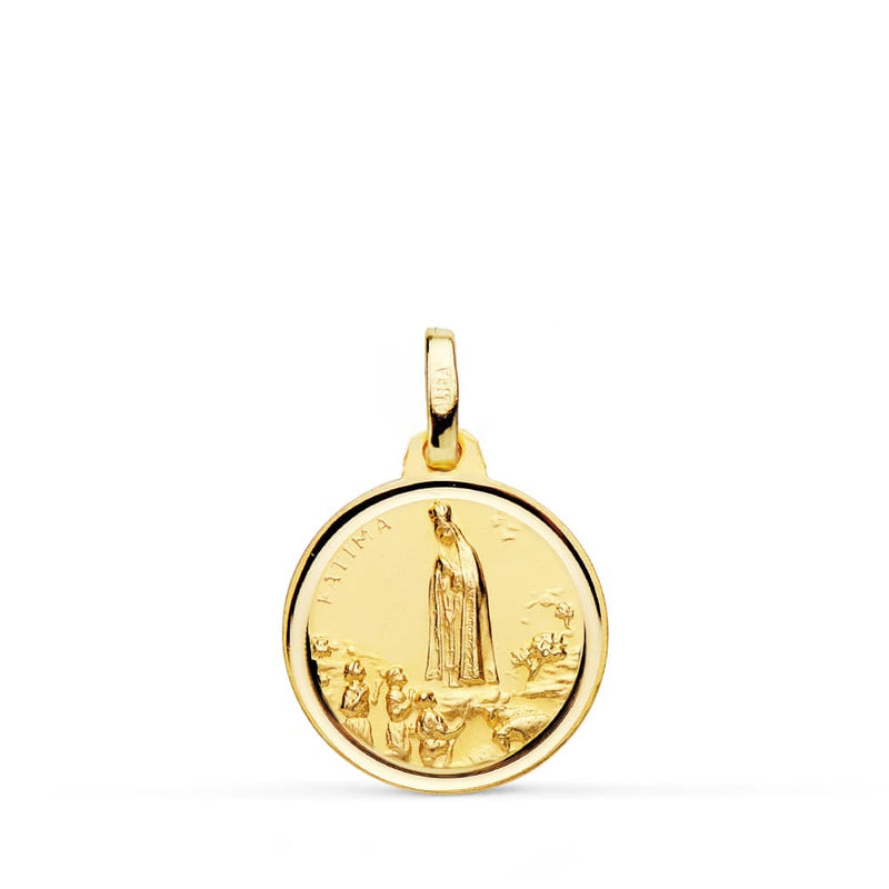 18K Virgin of Fatima Medal 16 mm Bezel 1.80Gr