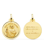 18K Medalla San Judas Tadeo Bisel 20 mm