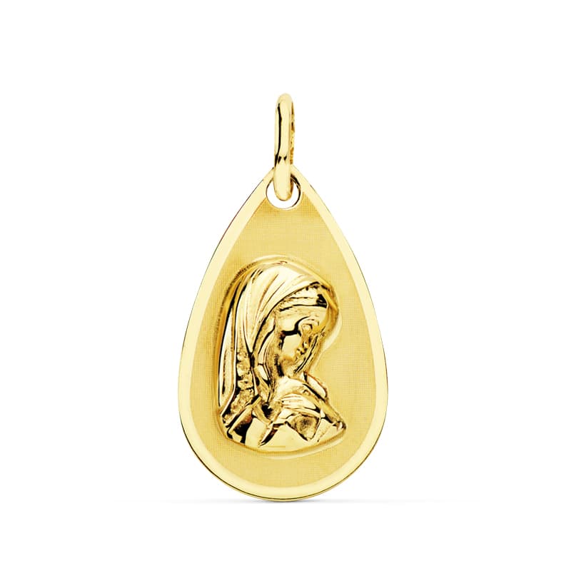 18K Virgin Girl Medal 19x11 mm