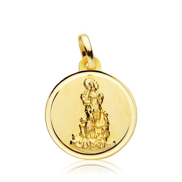 18K Medalla Virgen Del Saliente 18 mm