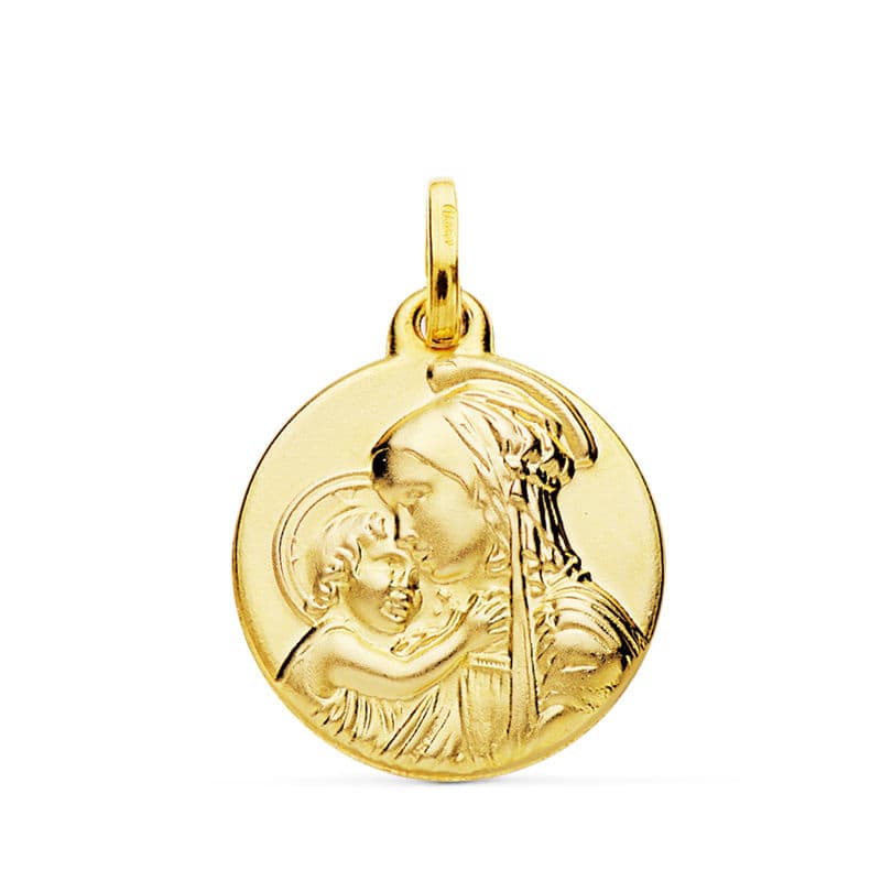 Médaille Mère Avec Enfant 9K 18 mm