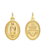 18K Medalla Virgen De Guadalupe Oval 18x14 mm