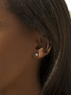 Circular Design Button Earrings with 5 mm Zirconia