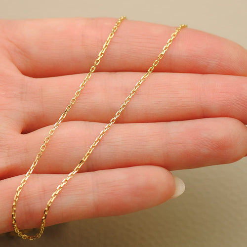 18K Solid Forced Chain Length 60 cm Width 1 mm