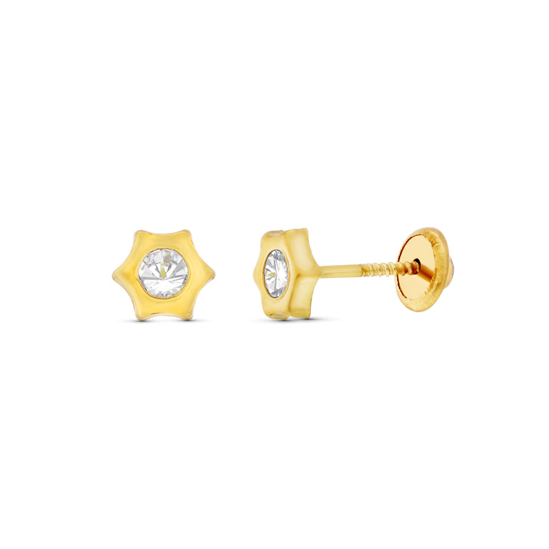 Boucles d'oreilles étoile en or jaune 18 carats 6X5 mm