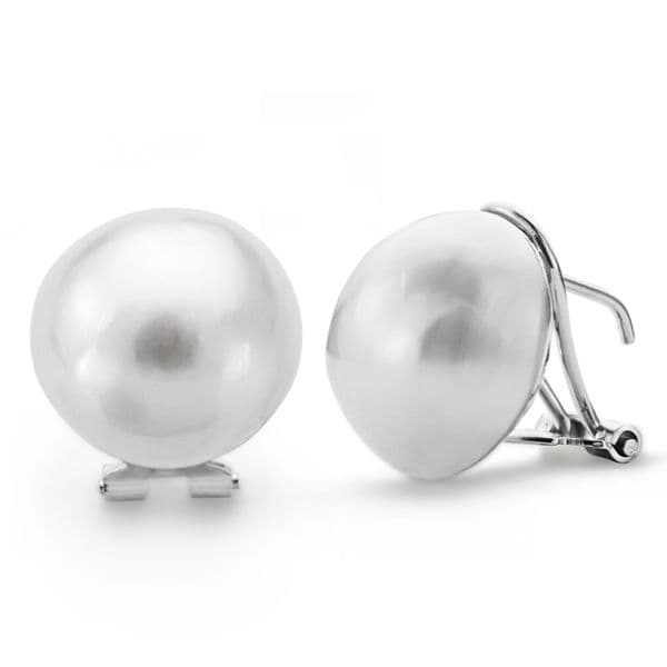 Boucles d'oreilles japonaises en or blanc 18 carats 14 mm