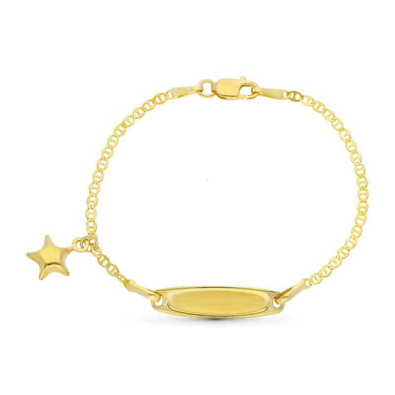 Bracelet Etoile Or Jaune 18 Carats 13 cm