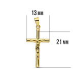 Croix 18K avec Christ ronde 21x13 mm