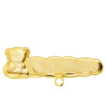 18K Yellow Gold Carved Bear Pin 27x9 mm