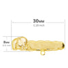 18K Yellow Gold Carved Elephant Pin. 30x8 mm