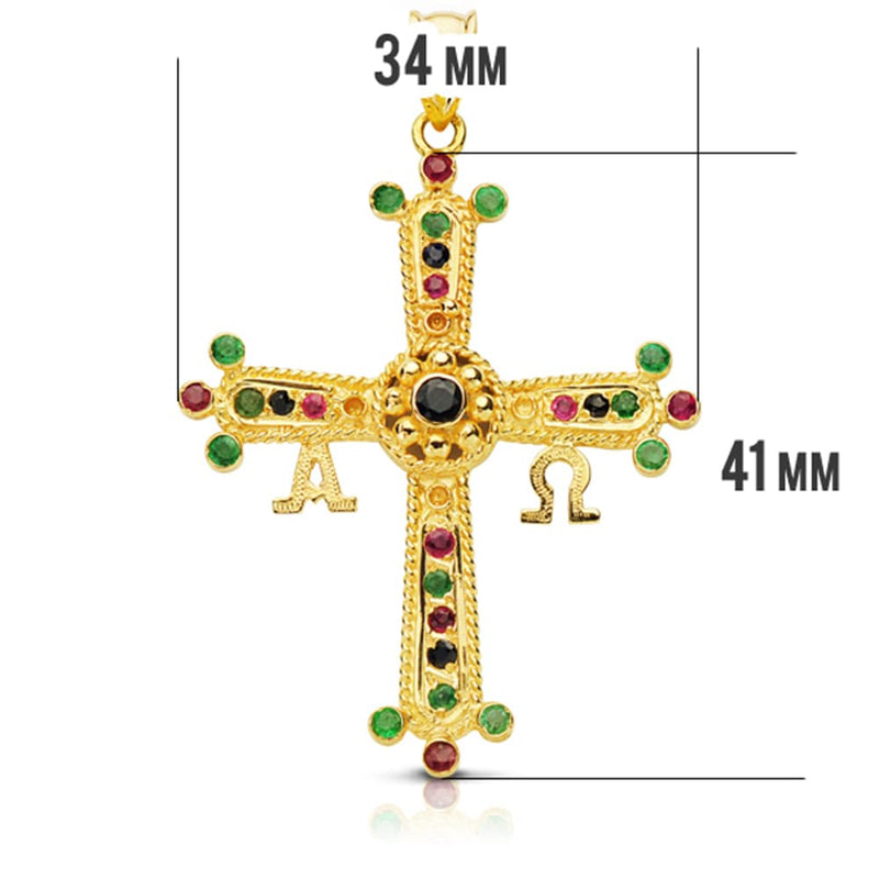 Grande croix Covadonga 18K 40x34 mm