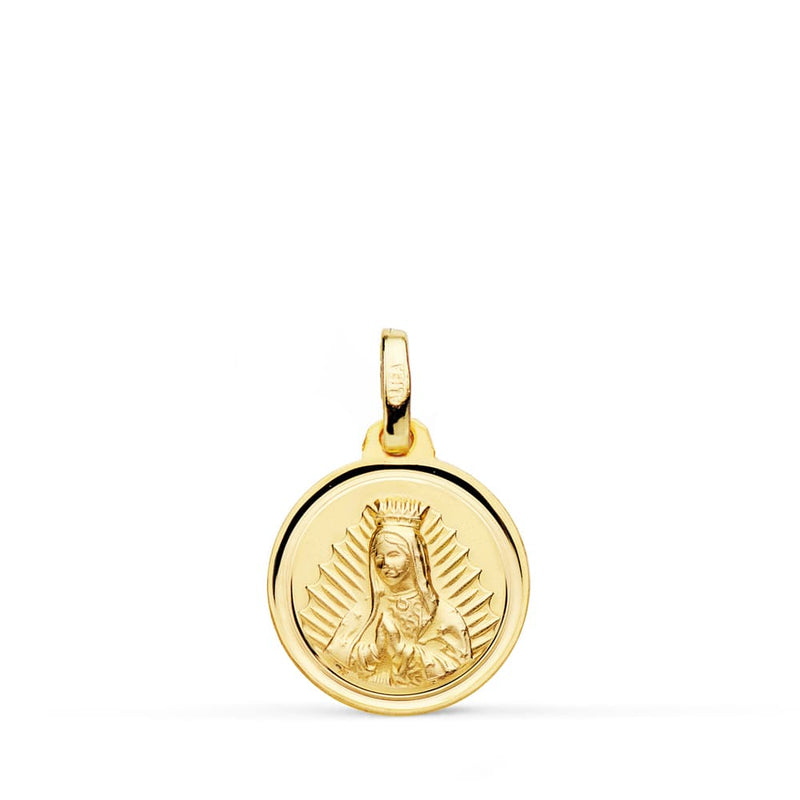 18K Medalla Virgen De Guadalupe 14 mm