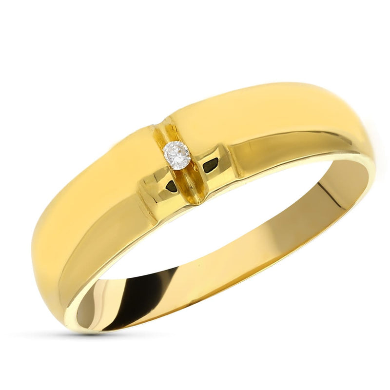 18K Sortija Oro Amarillo Diamante 0.05 Qts.