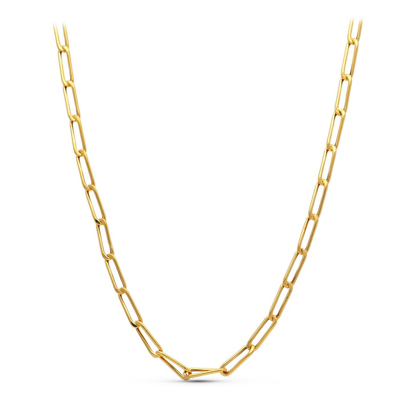 18K Yellow Gold Bilbao Hollow Necklace 67 cm
