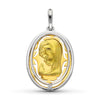 18K Bicolor Gold Virgin Girl Medal 23x16 mm