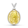 Médaille Fille Vierge en Or Bicolore 18 carats 27x15 mm