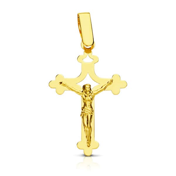 18K Cross With Christ Large Openwork Laser