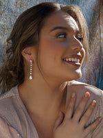 Boucles d'oreilles longues en argent avec mouvement style mariée