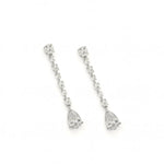 Long Silver Earrings with Bridal Style Movement