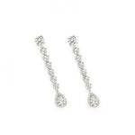 Pendientes Largos Novia Plata Elegantes y Lineales