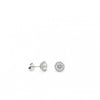 Small Brilliant Earrings with Round Cut Adamantine Quartz and 9 mm Zirconia