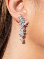 Silver and Zirconia Bridal Earrings with Different Sizes