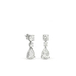 Petites boucles d'oreilles de mariée festives et monochromes en argent