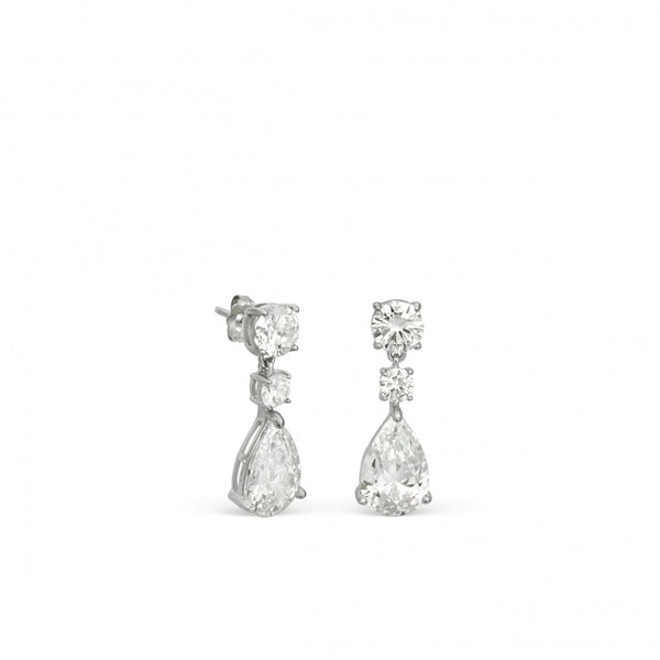 Small Festive and Monochrome Silver Bridal Earrings