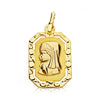 18K Virgin Mary Medal Frame. 20x12 mm