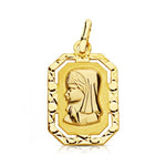 18K Virgin Girl Medal Frame. 20x12mm