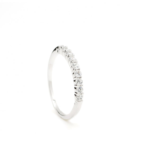 Fine Silver Rings with White Zirconia Motif