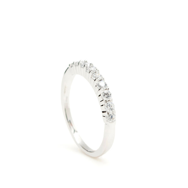 Fine Silver Rings with White Zirconia Basic