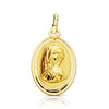 Médaille Vierge Fille 18K Lunette Lisse Ovale 19x12 mm