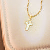 18K Cross With Mother of Pearl 18x12 mm