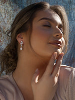 Small Silver Floral and Festive Bridal Earrings