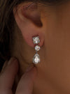 Petites boucles d'oreilles de mariée classiques en argent avec griffes