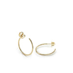 Silver hoop earrings, fine and elegant design, gold model, 25 mm